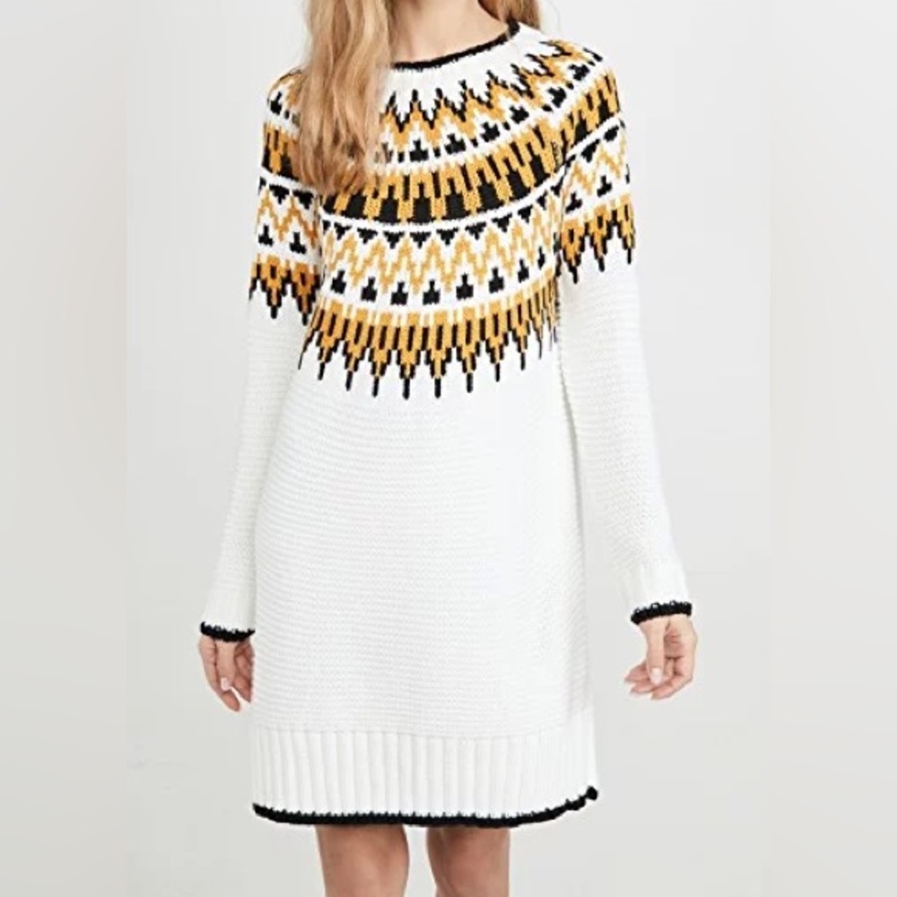 MinkPink fair isle sweater knit dress